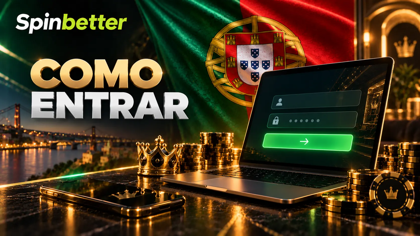 Ecrã de entrada na conta com utilizador e palavra-passe