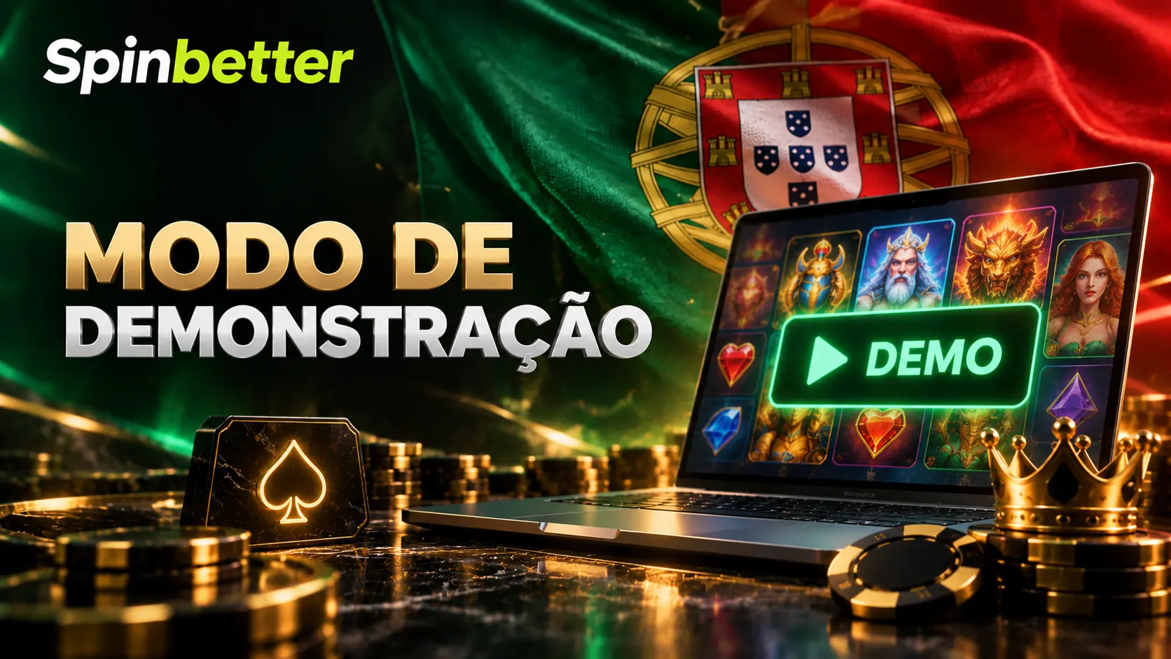 Modo de demonstração de uma slot com saldo fictício